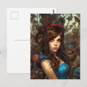 Carte Postale Etrange lapins et Alice (Devant / Derrière)