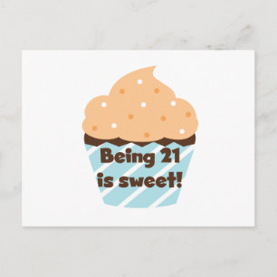 Carte Postale Etre 21 est doux t-shirts et cadeaux d'anniversair