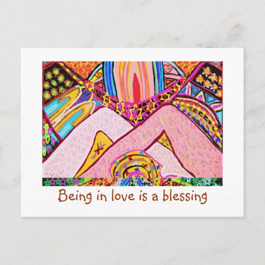 Carte Postale Être dans l'amour est une bénédiction (Devant)