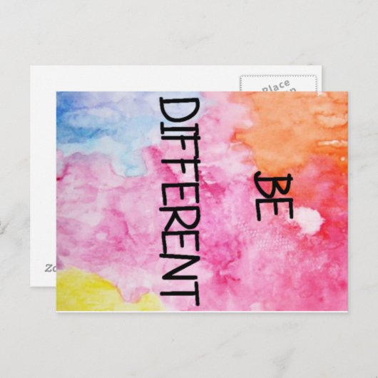 Carte Postale être différent (Devant / Derrière)