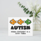 Carte Postale Être différent - conception autiste (Debout devant)