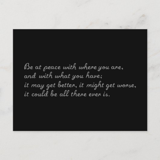 Carte Postale Être en paix (Devant)