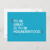 Carte Postale Être génial, c'est être mal compris devis Emerson (Devant / Derrière)