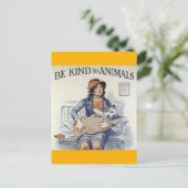 Carte postale Être gentil avec les animaux (Debout devant)