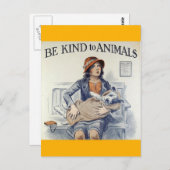 Carte postale Être gentil avec les animaux (Devant / Derrière)
