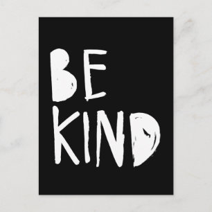 Carte Postale Être gentil   Style de script de pinceau blanc