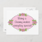 Carte Postale Être grand-mère rend chaque jour spécial (Devant / Derrière)