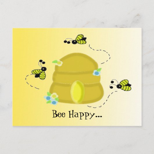 Carte Postale Être Heureux comme une Abeille (Devant)