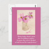 Carte postale "Être heureux ne signifie pas ..." (Devant / Derrière)