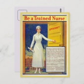 Carte Postale Être infirmière qualifiée, restaurée vintage (Devant / Derrière)
