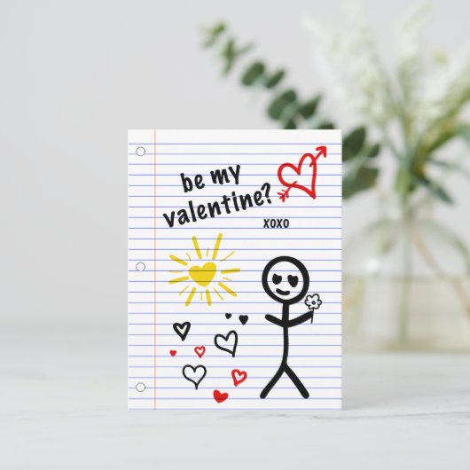 Carte Postale être mes croquis de papier carnet valentine (Debout devant)