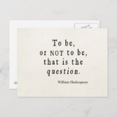 Carte Postale Être ou ne pas être cette question Shakespeare Cit (Devant / Derrière)