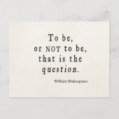 Carte Postale Être ou ne pas être cette question Shakespeare Cit (Devant)