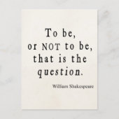 Carte Postale Être ou ne pas être cette question Shakespeare Cit (Devant)