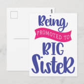 Carte Postale Être Promu À La Grande Soeur (Devant / Derrière)