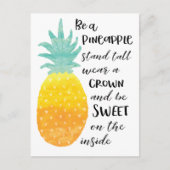 Carte Postale Être un ananas Inspirationnel Aquarelle Typographi (Devant)