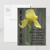 Carte Postale Être un génie, c'est travailler dur (Devant / Derrière)