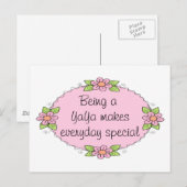 Carte Postale Être YaYa fait chaque jour spécial (Devant / Derrière)
