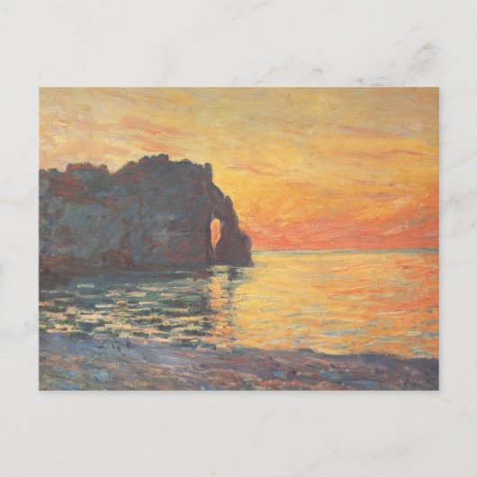 Carte Postale Etretat, falaise de ` Aval, coucher du soleil - (Devant)