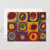 Carte Postale Étude de couleur des cercles Carré par Kandinsky (Devant / Derrière)