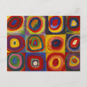 Carte Postale Étude de couleur des cercles Carré par Kandinsky