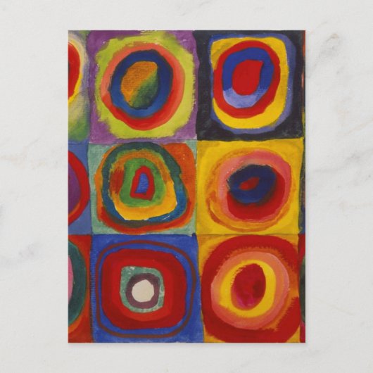 Carte Postale Étude de couleur des cercles Carré par Kandinsky (Devant)