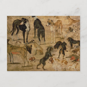 Carte Postale Étude de Hounds, 1616