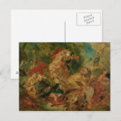 Carte Postale Étude de la chasse au lion, 1854 (Devant / Derrière)