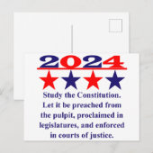 Carte Postale Étude De La Constitution - Citation Politique (Devant / Derrière)