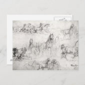 Carte Postale Étude des chevaux (Devant / Derrière)
