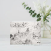 Carte Postale Étude des chevaux (Debout devant)