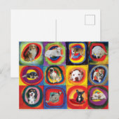 Carte Postale Étude des chiens (Devant / Derrière)