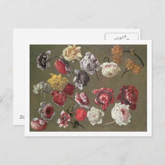 Carte Postale Étude des pivoines (huile sur toile) (Devant / Derrière)