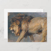 Carte Postale Étude d'un lion (par Edwin Henry Landseer) (Devant / Derrière)