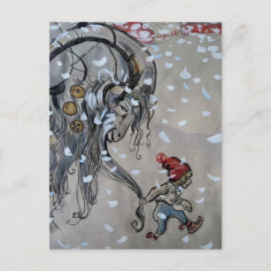 Carte Postale Étude pour Julbacken  (Bouquetin de Yule) 1911