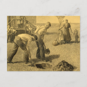 Carte Postale Étude pour le groupe de plantation d'arbres, 1937