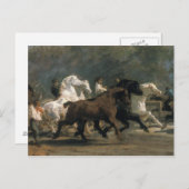 Carte Postale Étude pour le marché du cheval, 1900 (Devant / Derrière)