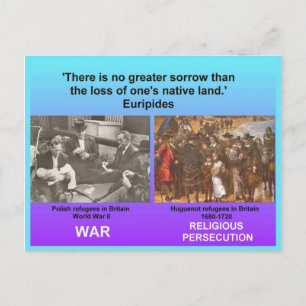 Carte Postale Études sociales, Réfugiés