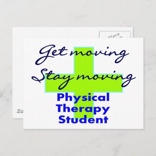 Carte Postale Étudiant en physiothérapie "Get Moving" (Devant / Derrière)