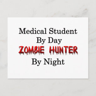 Carte Postale Étudiant Médicale/chasseur de zombie