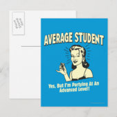 Carte Postale Étudiant moyen : Avancé de la fête (Devant / Derrière)