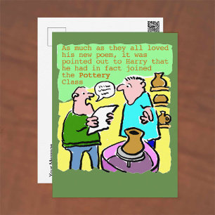 Carte Postale Étudiant mûr lit un poème dans la classe de poteri