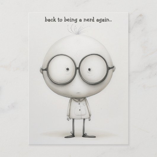 Carte Postale Étudiant nerd (Devant)