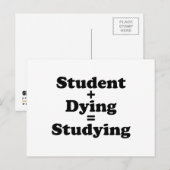 Carte Postale Étudiant Plus Mort Égal Étudier (Devant / Derrière)