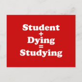 Carte Postale Étudiant Plus Mort Égal Étudier (Devant)