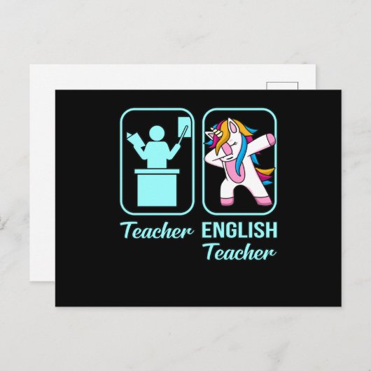 Carte Postale Etudiant Unicorn Language Grammar (Devant / Derrière)