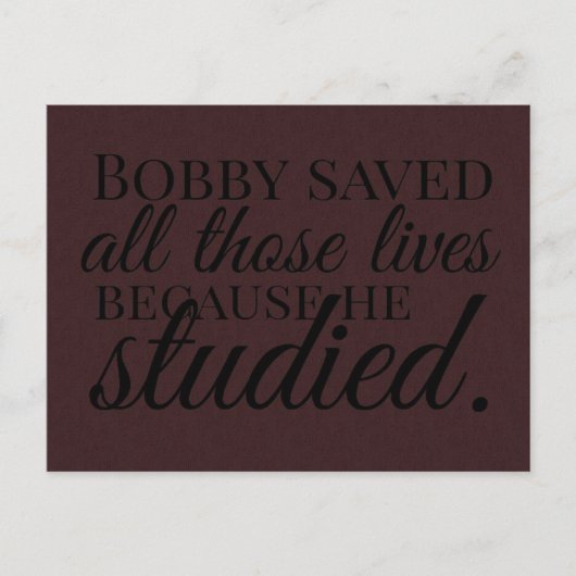 Carte Postale Étudier (Devant)