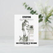 Carte Postale Étudier M'A Écarté À L'Os (Squelette) (Debout devant)