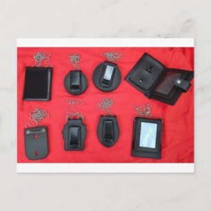Carte Postale Étui de badge de police Porte-badge portefeuille