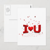 Carte Postale Eu te amo - Je vous aime (Devant / Derrière)
